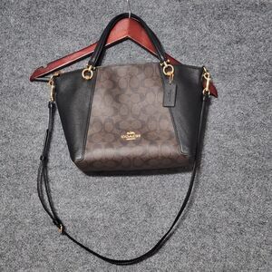Coach Signature Kacey Satchel Crossbody Canvas & Leather Brown Black C6230 Purse